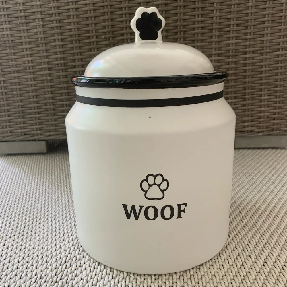 Ceramic dog treat jar